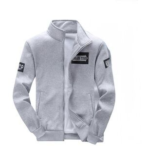 Shan Yes Men’s Gray Zip Up Track Jacket Sweatshirt Size S –Casual Athletic Style